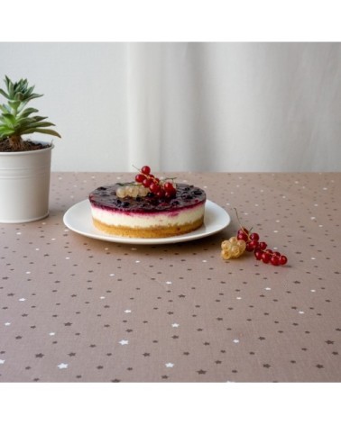 Nappe enduite ovale 160 x 240 cm taupe