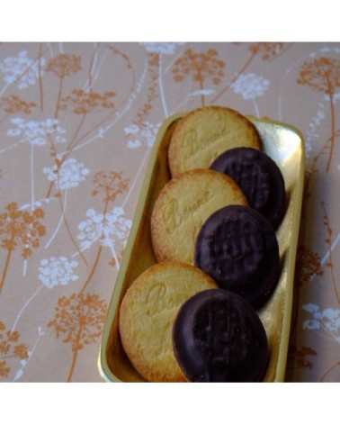 Nappe enduite carrée 120 x 120 cm marron