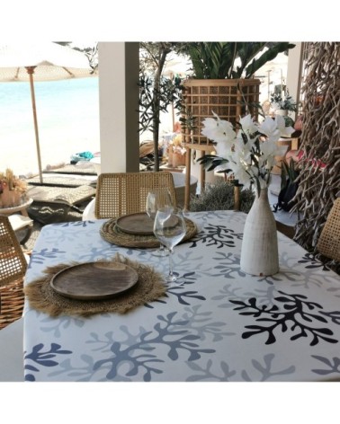 Nappe enduite ovale 160 x 240 cm gris