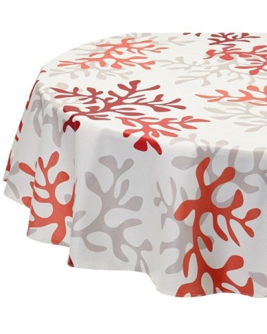 Nappe enduite ovale 160 x 200 cm rouge
