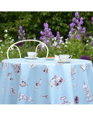 Nappe enduite rectangle 160 x 240 cm bleu