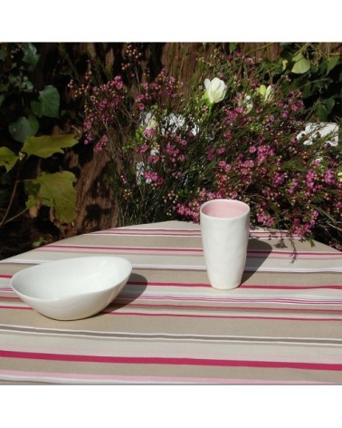 Nappe enduite ronde 160 x 160 cm taupe