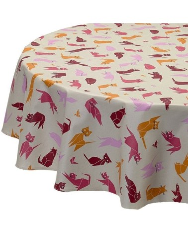 Nappe enduite ovale 160 x 240 cm orange