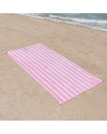 Serviette plage grande microfibre jaune