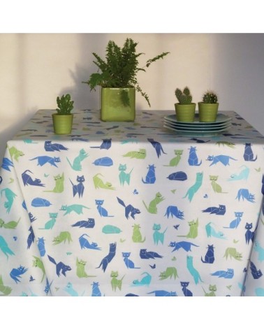 Nappe enduite rectangle 160 x 240 cm bleu