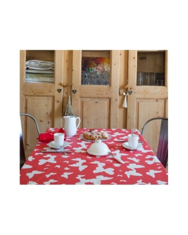 Nappe enduite carrée 120 x 120 cm Corail