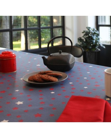 Nappe enduite ovale 160 x 200 cm rouge