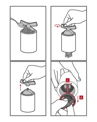 Moulin à graines de lin manuel en bois naturel et inox H13cm