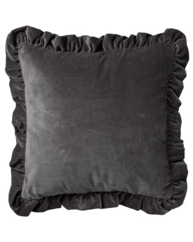 Coussin gris en velours 45x45 cm uni