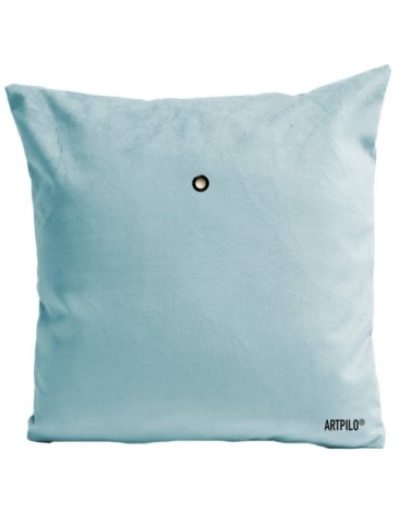 Coussin velours carré imprimé animaux bleu miami 60x60