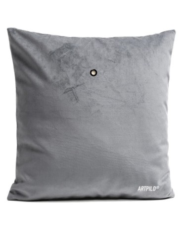 Coussin velours carré imprimé animaux gris clair 60x60