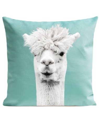 Coussin Lama Serge Velours 60x60cm