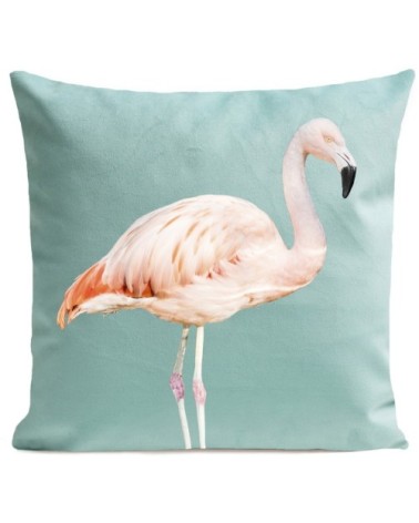Coussin Flament Rose Pink Flamingo Velours 40x40cm
