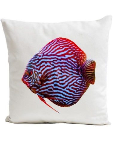 Coussin Poisson Mister Red Velours 40x40cm