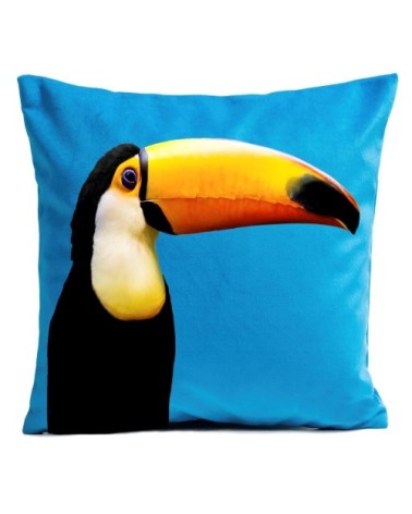 Coussin Oiseau Mr. Toucan Velours 60x60cm