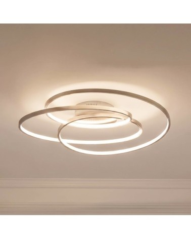 Plafonnier led en métal gris