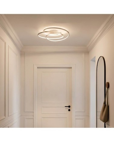 Plafonnier led en métal gris