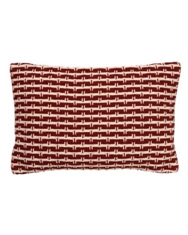 Coussin rouge en coton 40x60 cm avec un motif à carreaux