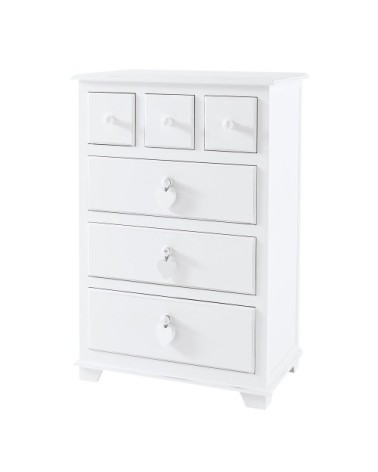 Cabinet de rangement 6 tiroirs blanc