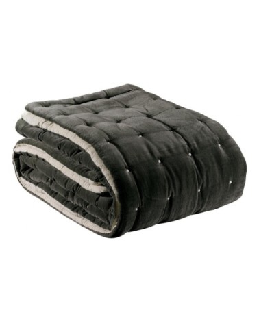 Jeté  finition capiton en coton tonnerre 240 x 260