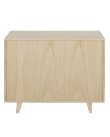 Commode style scandinave 6 tiroirs en paulownia blanc