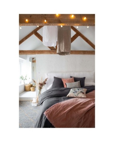 Housse de couette stonewashed  en lin tonnerre 260 x 240