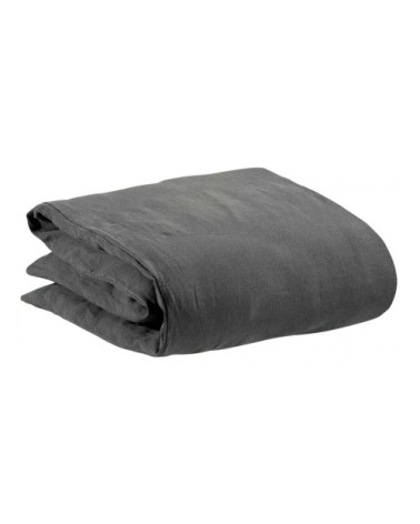 Housse de couette stonewashed  en lin tonnerre 240 x 220