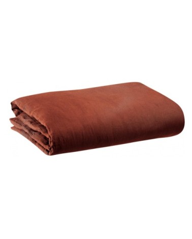 Housse de couette stonewashed  en lin caramel 260 x 240