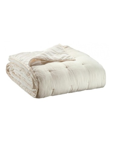 Jeté de lit stonewashed Zeff en lin craie 240 x 260