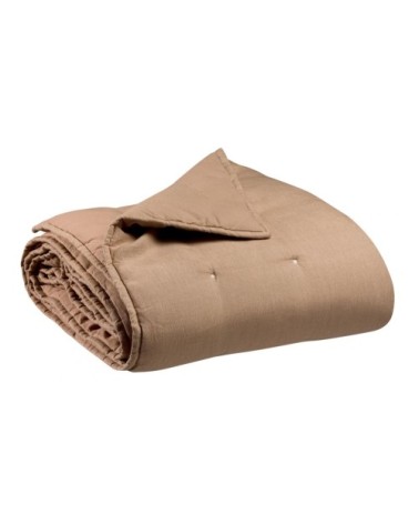 Jeté stonewashed  en lin sable 240 x 260