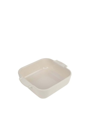 Plat à four carré en céramique écrue 21x21cm
