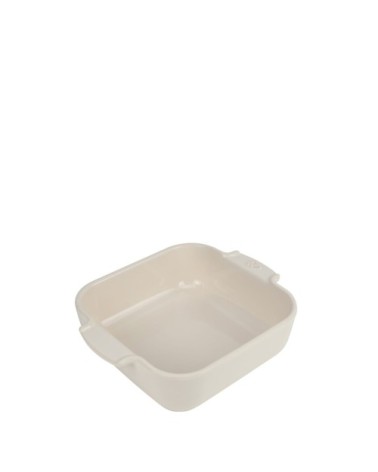 Plat à four carré en céramique écrue 21x21cm