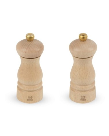 Duo de moulins à poivre et à sel en bois naturel H13cm