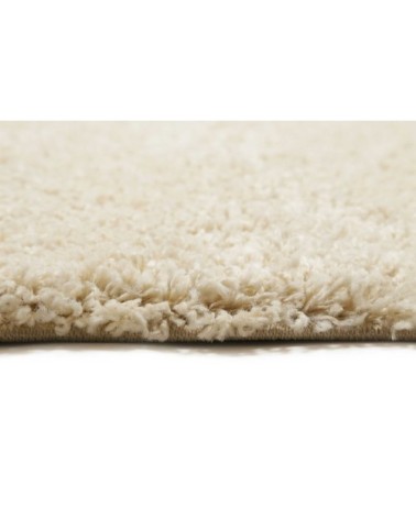 Tapis tissé style berbère beige poils longs 170x120
