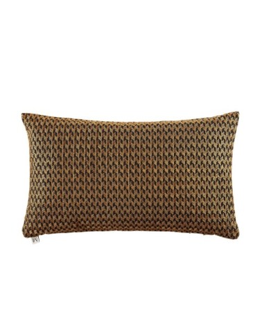 Housse de coussin 28x47 cm noir et mordoré