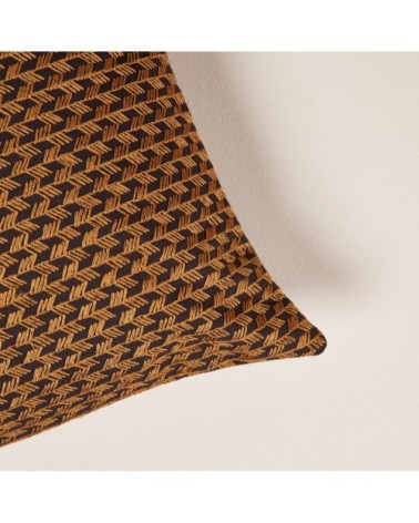Housse de coussin 28x47 cm noir et mordoré