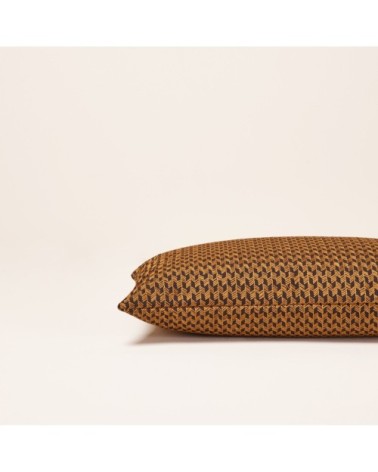 Housse de coussin 28x47 cm noir et mordoré