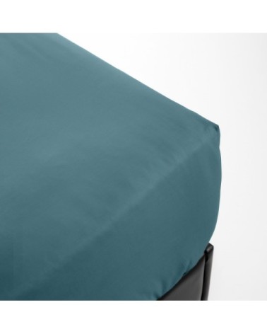 Drap housse en Percale Petrole 80x200 cm cm