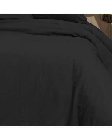 Housse de couette en coton lavé biologique  carbone 260x240 cm