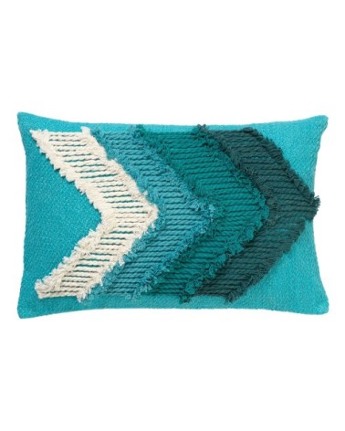 Coussin bleu en coton 40x60 cm avec motif