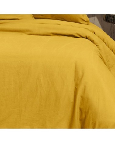 Housse de couette en coton lavé biologique  miel 200x200 cm
