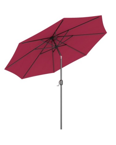 Parasol en aluminium rond inclinable bordeaux
