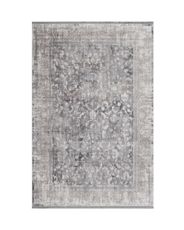 Tapis tissé fin Vintage beige gris pour salon, chambre 340x240