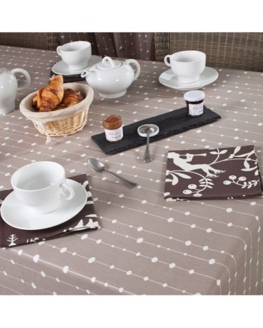 Nappe enduite ovale 160 x 240 cm marron