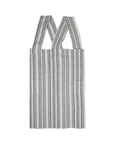 Tablier japonais en lin lavé  anthracite Taille unique