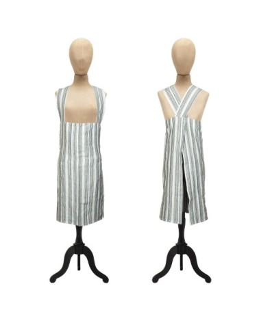 Tablier japonais en lin lavé  anthracite Taille unique