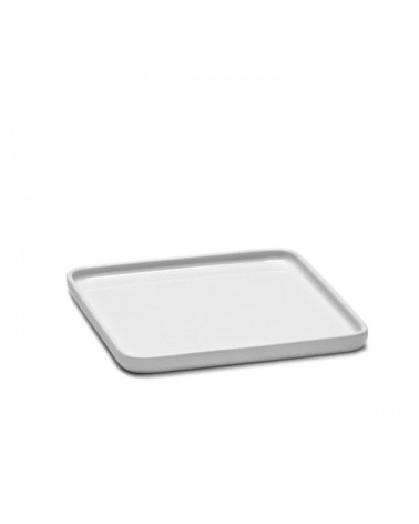 Assiette carrée en porcelaine blanche 16x16cm