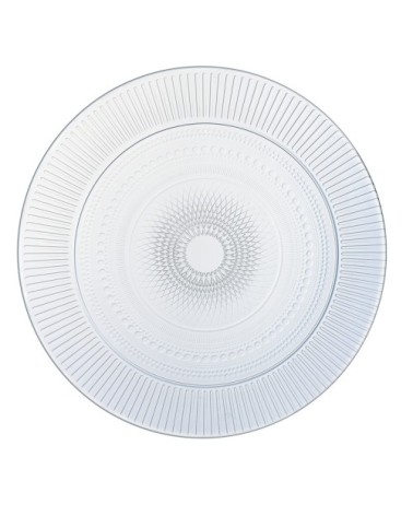 Assiette plate en verre transparent D27cm