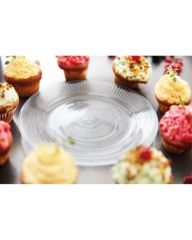 Assiette plate en verre transparent D27cm