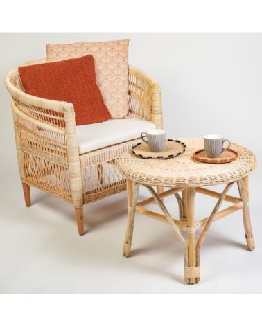 Table basse ronde en rotin D60 -ERIA